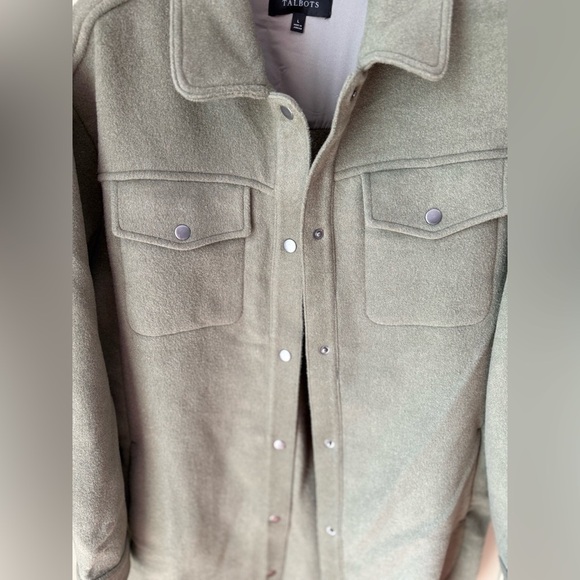 NWOT TALBOTS Sage/Olive Green Wool-Blend Shacket SZ L - Never Worn - Picture 11 of 16